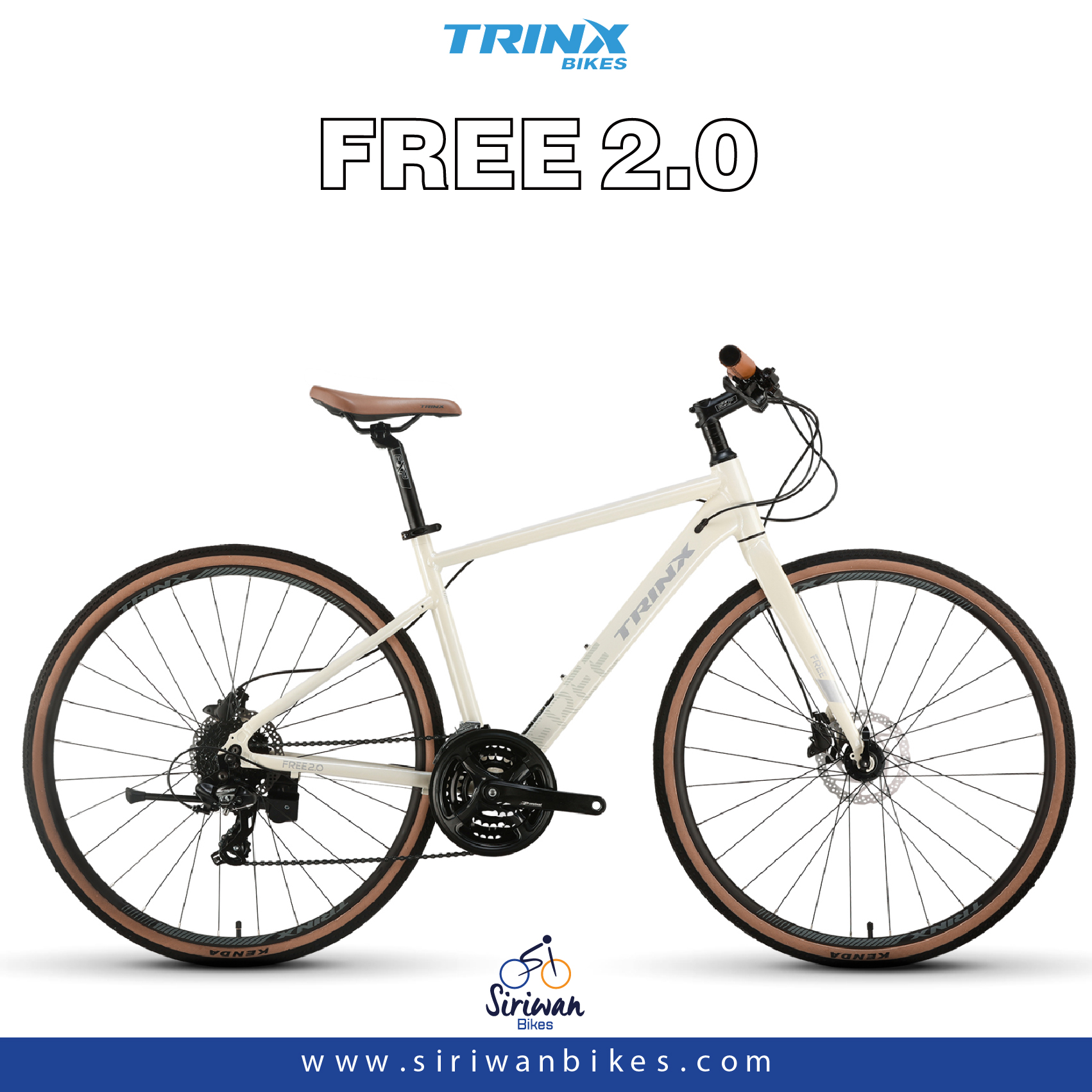TRINX : FREE 2.0 จักรยานไฮบริด เฟรมอลูมิเนียม 24 สปีด ดิสเบรคไฮดรอลิกส์