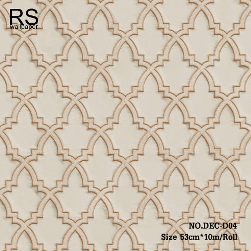 วอลเปเปอร์ลายดอกจิกโมเดิร์นพื้นผ้าไหมสีขาวบอร์น DEC-D04