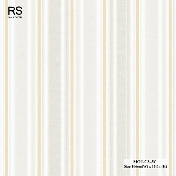 วอลเปเปอร์ ลายทางสีเทาอ่อนสลับสีทอง MOT-C34W