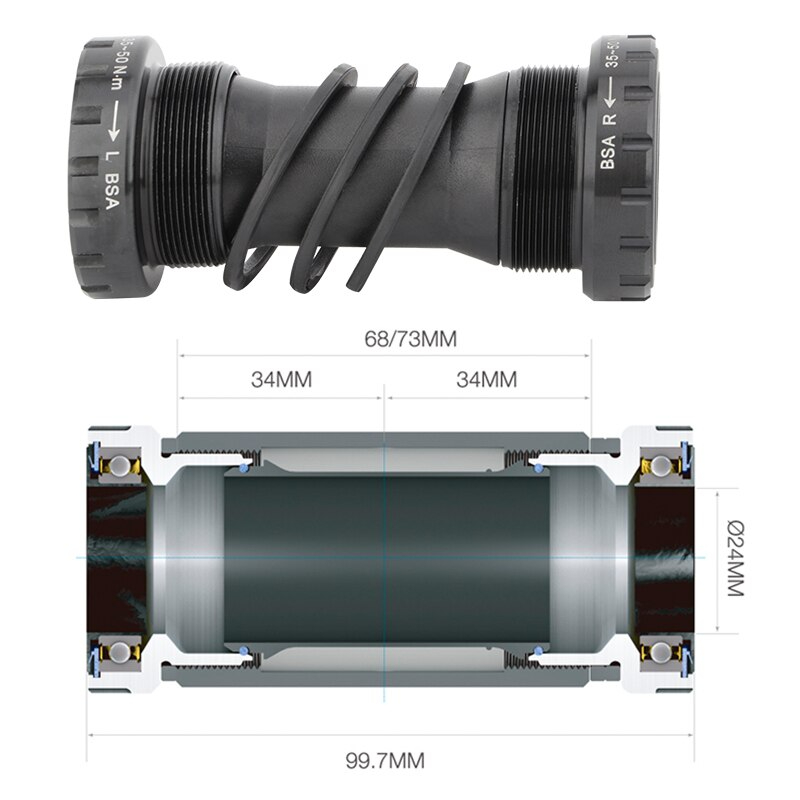 ชุดขาจานจักรยานเสือหมอบพร้อมกะโหลก ยี่ห้อ MEROCA DAWN 50/34 53/39 ขายาว 170