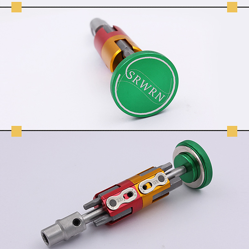 เครื่องมือจักรยานแบบพกพาซ่อนใส่ฝาปิดดกะโหลกกลวง SRWRN (สำหรับ SHIMANO)