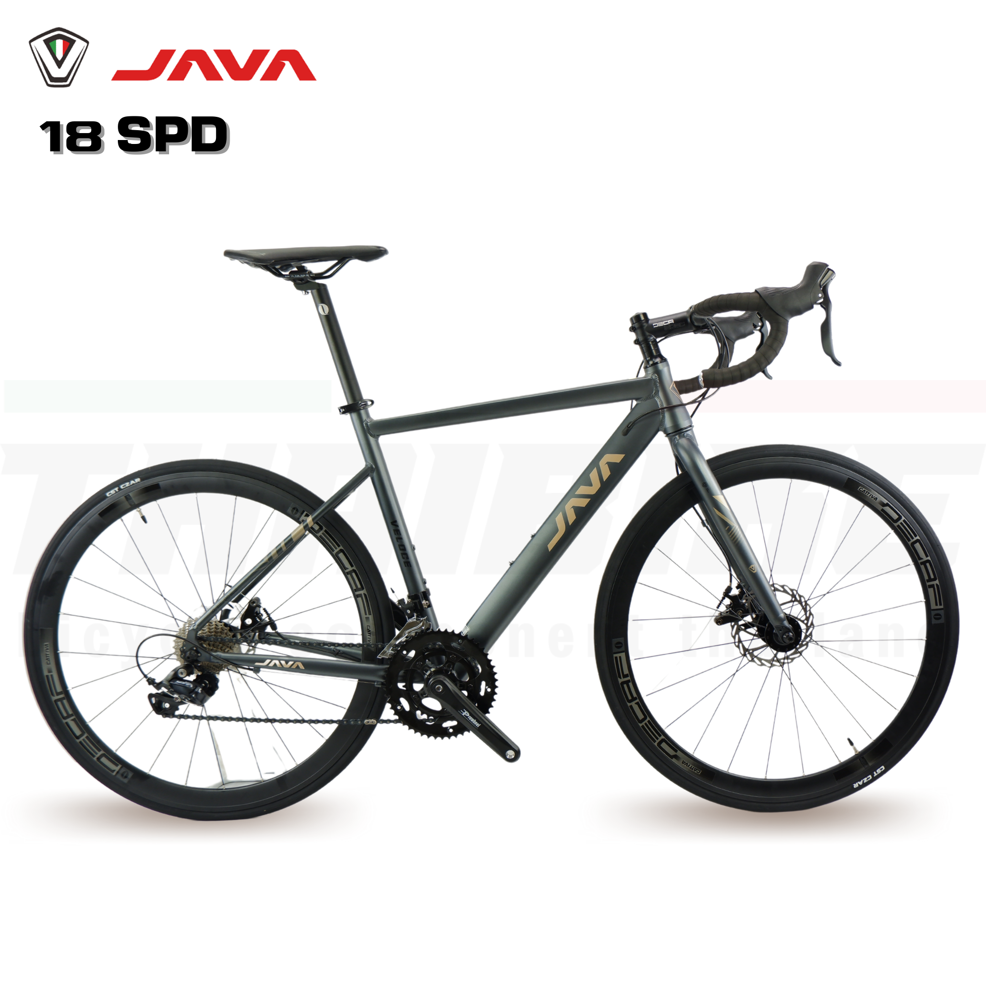 จักรยานเสือหมอบอลูมิเนียมดิสก์เบรค JAVA VELOCE 3D 18 สปีด