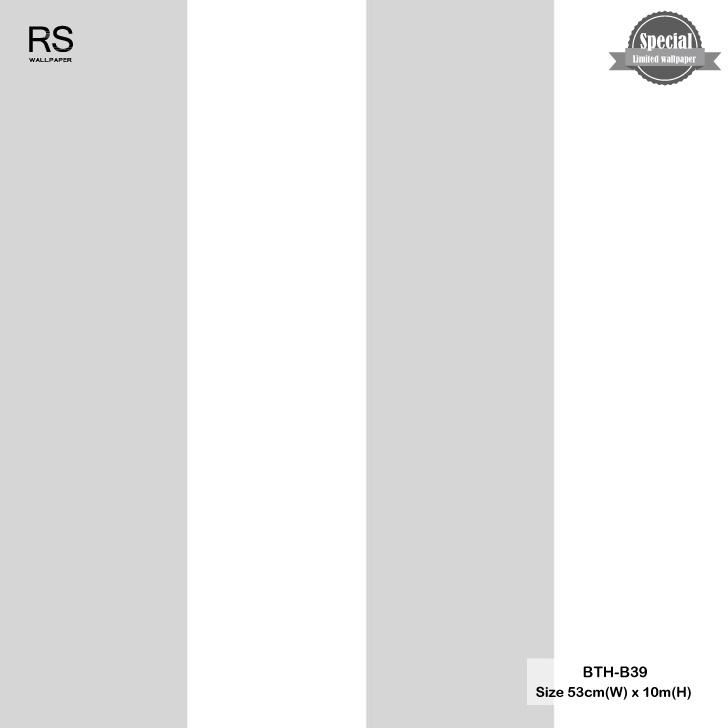 วอลเปเปอร์ลายทาง สีเทาสลับสีขาว BTH-B39