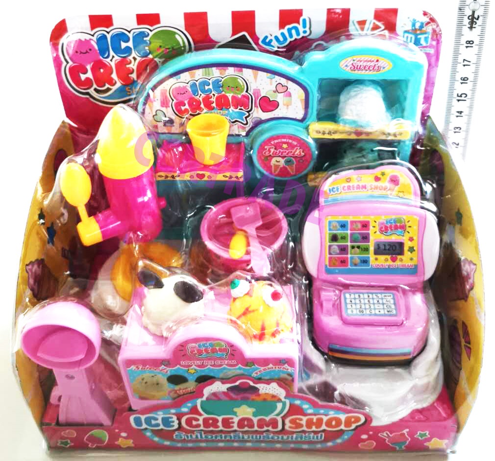 ร้านไอศครีม+ชุดแคชเชียร์ฝาครอบ 21 ซม.(1x3)