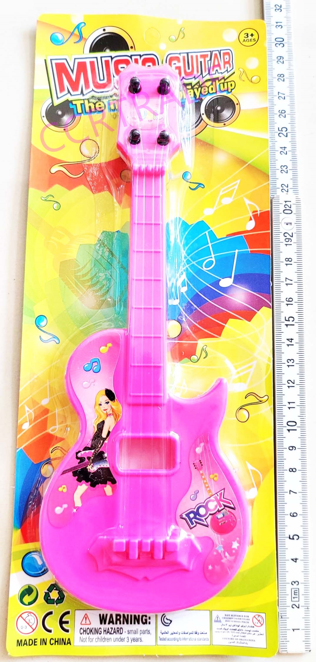 กีต้าร์ร็อคสีหวานแผง 31 ซม.