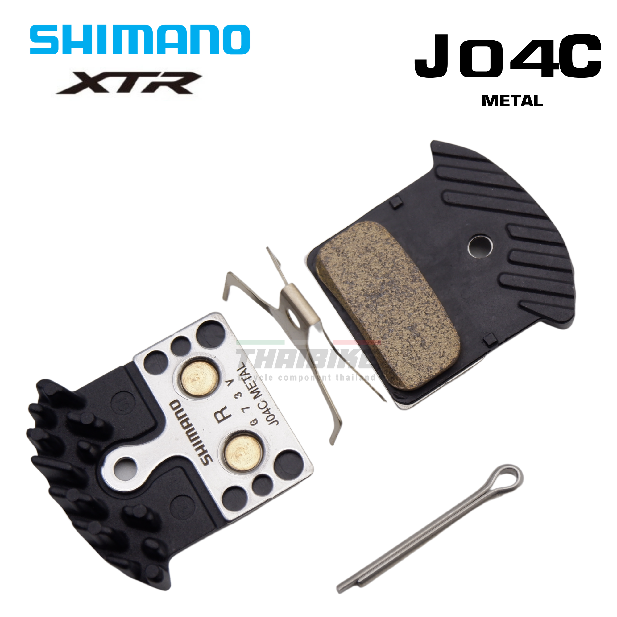 แผ่นยางเบรคดิส SHIMANO XTR, J04C BRM9020, METAL, W/FIN, มีปีกระบายความร้อน