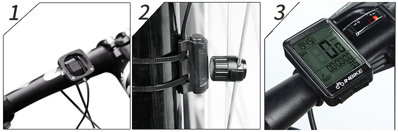 ไมล์ไร้สายมีไฟ INBIKE รุ่น IC321 ไฟสีขาว วัดความเร็วจักรยาน