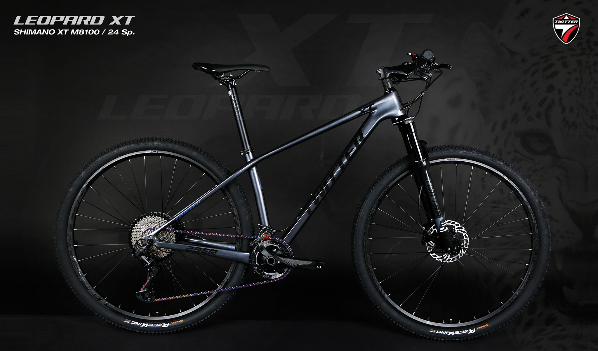 24 เกียร์ จักรยานเสือภูเขาเฟรมคาร์บอน เกียร์ชิมาโน่ใหม่ TWITTER รุ่น LEOPARD XT
