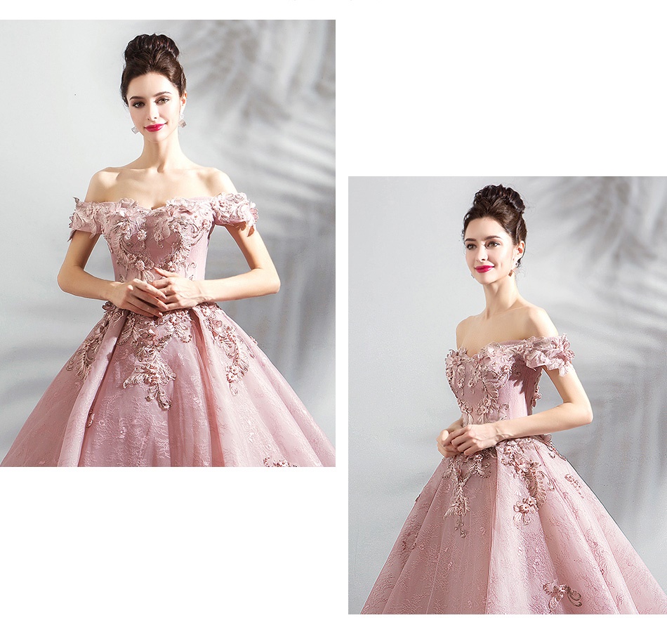 DL105 **พร้อมส่ง** ชุดออกงานสีชมพู ชุดราตรี เดรสยาวออกงาน (Night party dresses) ชุดไปงานแต่งงานสวยๆ "ธีมสีชมพู"