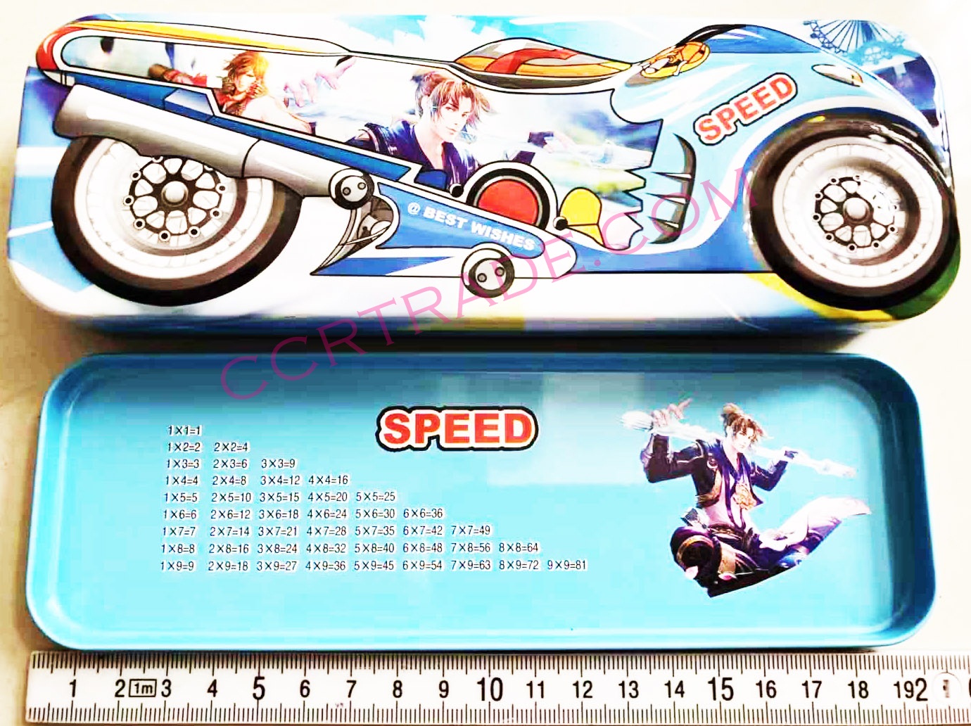 กล่องดินสอเหล็ก ลายมอไซด์การ์ตูน 20.5 ซม.