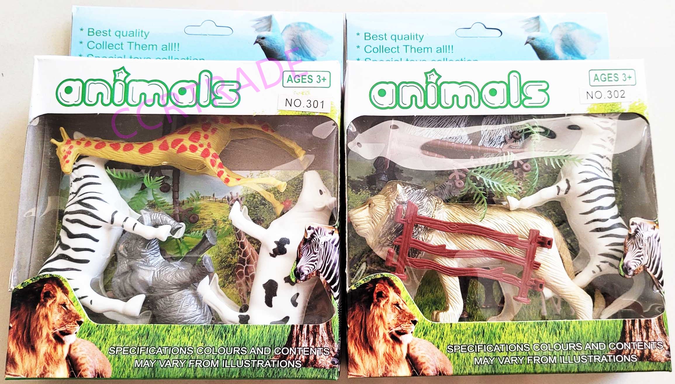 สัตว์ป่าโมเดล 5 ชิ้นกล่อง 18.5 ซม.