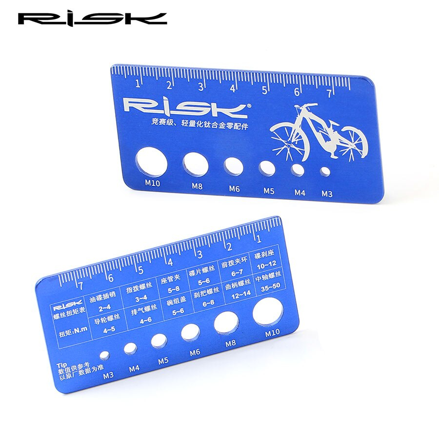 ไม้บรรทัดวัดขนาดน็อตจักรยาน RISK Bicycle Bolts Screws Measuring Ruler