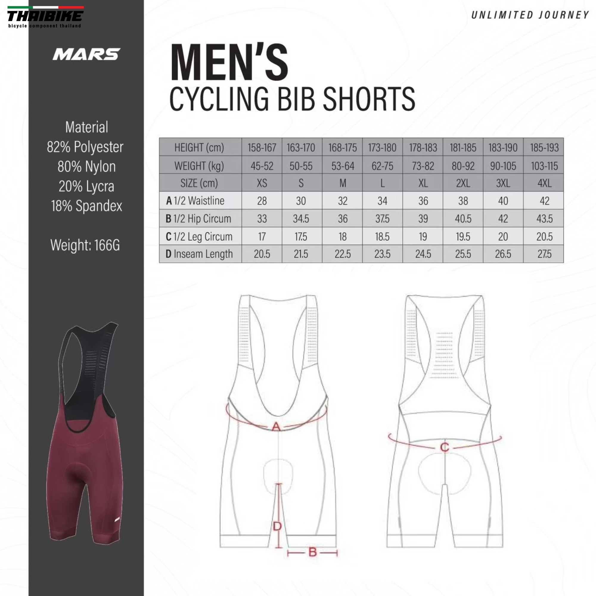 เอี้ยมปั่นจักรยาน ผู้ชาย ผู้หญิง เสือหมอบ เสือภูเขา MARS ขอบขาเลเซอร์คัท เหมาะกับการปั่นทางไกล