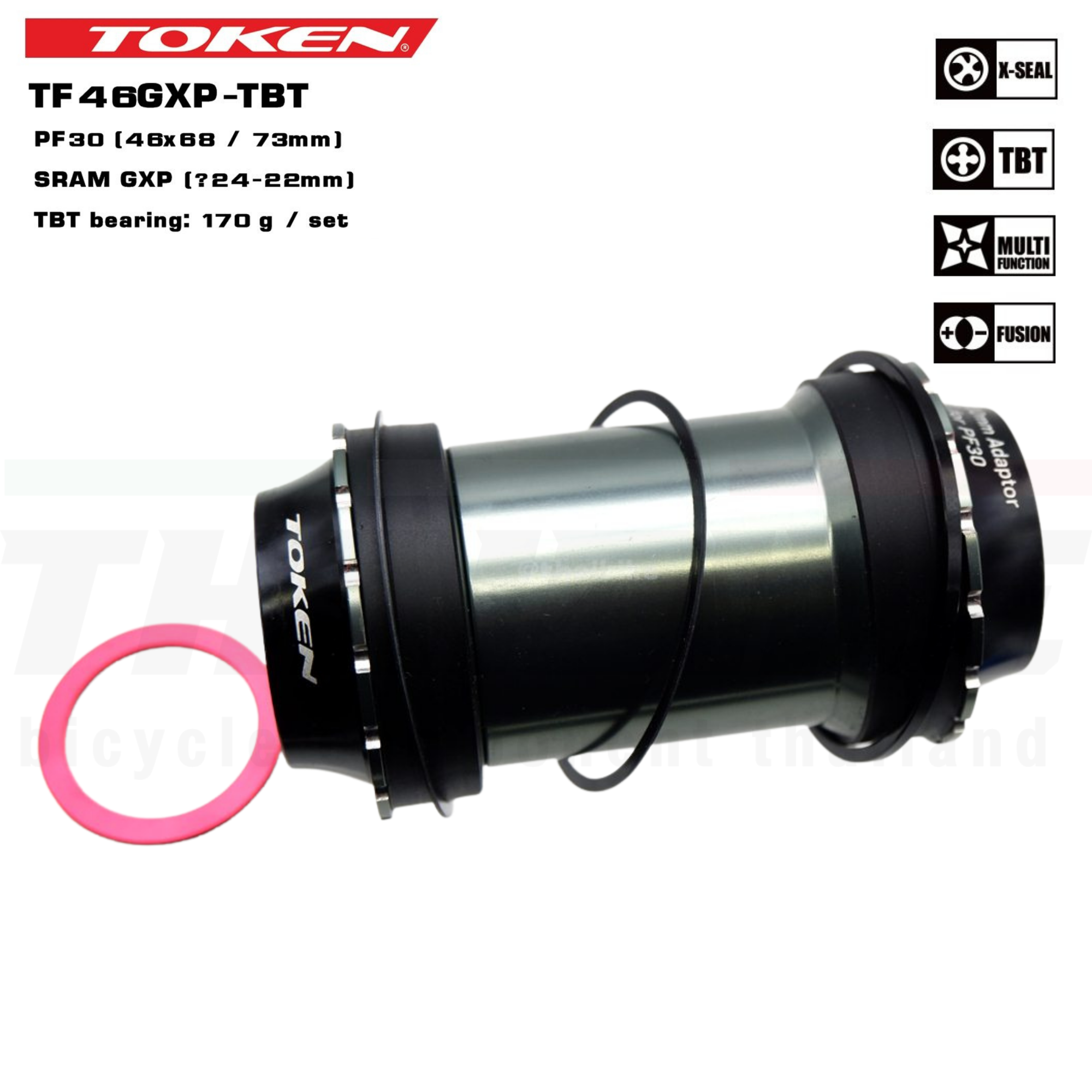 กะโหลกจักรยาน TOKEN TF46GXP กระโหลก Frame PF30 Crank SRAM