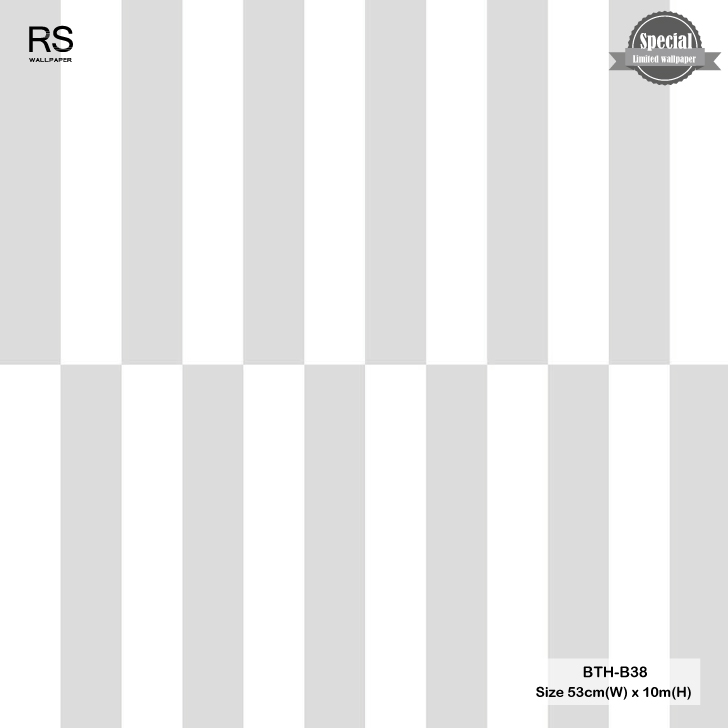 วอลเปเปอร์ลายทาง สีเทาสลับสีขาว BTH-B38