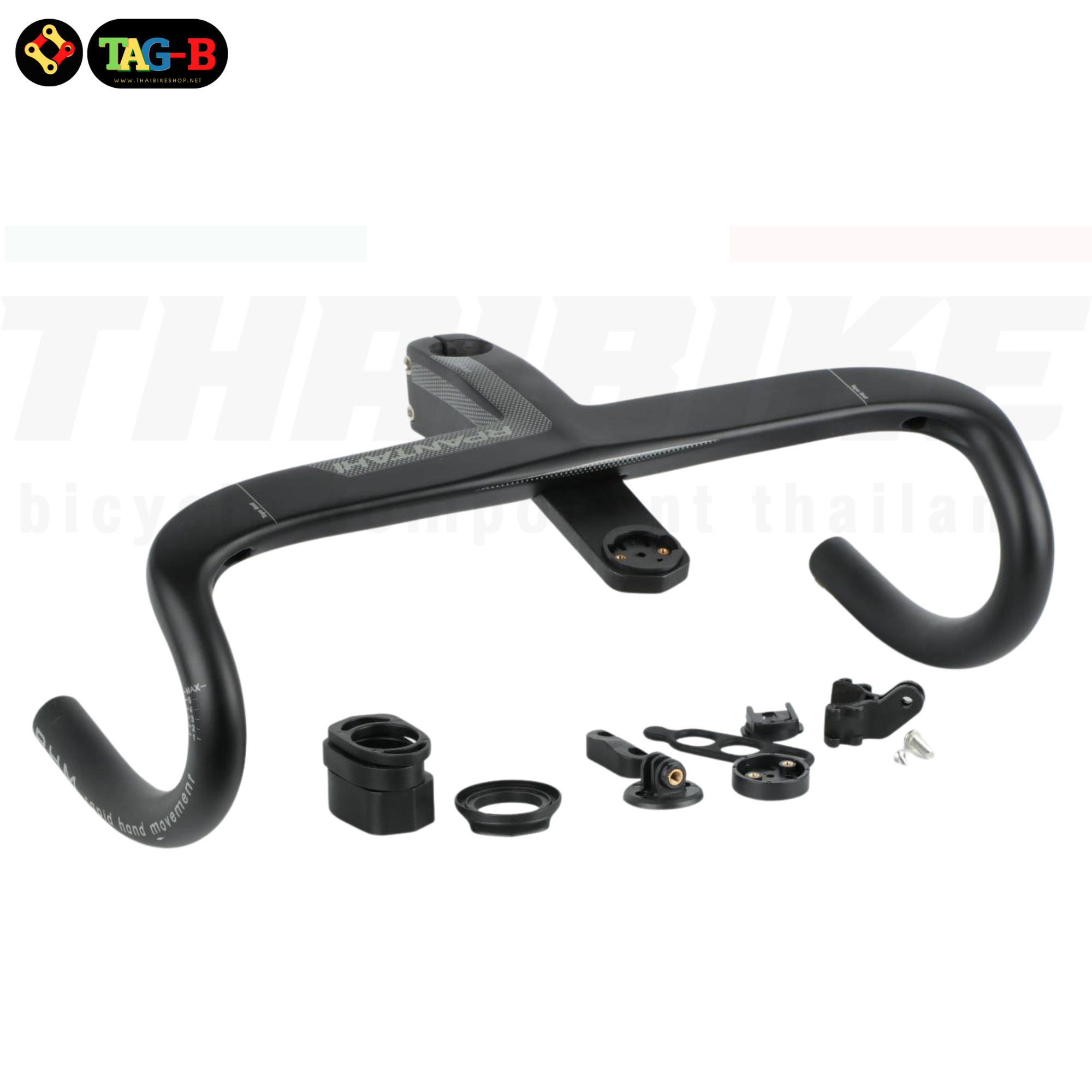 แฮนด์จักรยานเสือหมอบคาร์บอน อินทริเกตุ RPANTAHI Integrated Carbon Handlebar