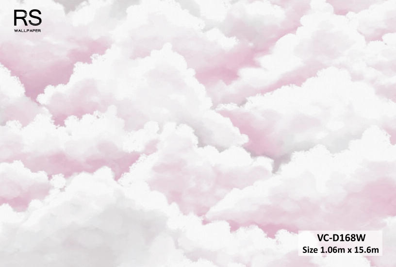 วอลเปเปอร์ลายท้องฟ้า สีชมพูขาว VC-D168W