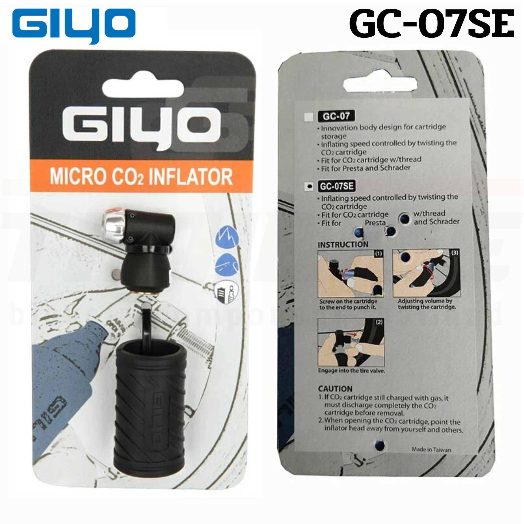 สูบจักรยานแบบ CO2 GIYO GC-07SE Mountain Bike Portable Mini Pump