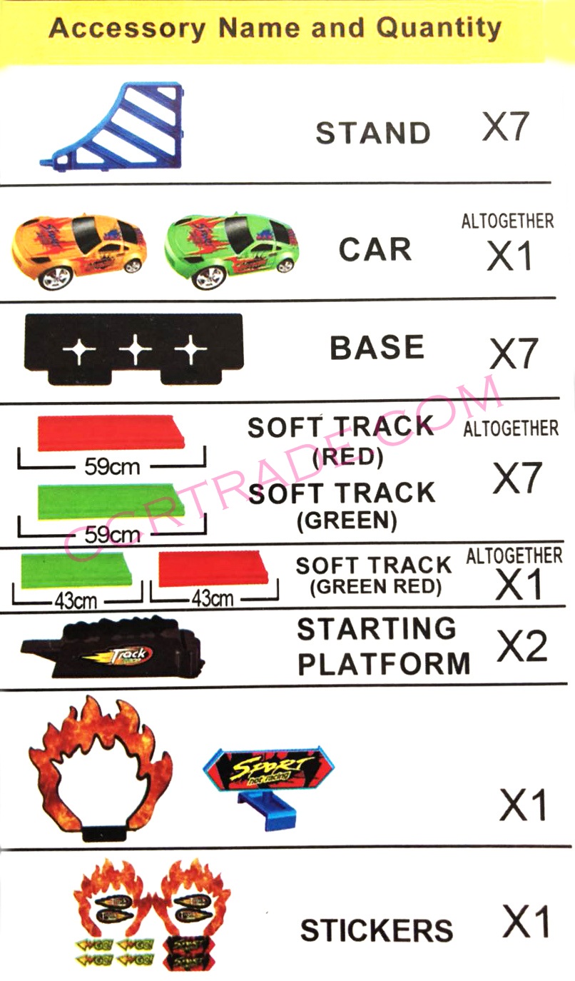 รางตัวต่อรถซิ่งตีลังกา 27 ชิ้นกล่องจัมโบ้ 46 ซม.(1x2)