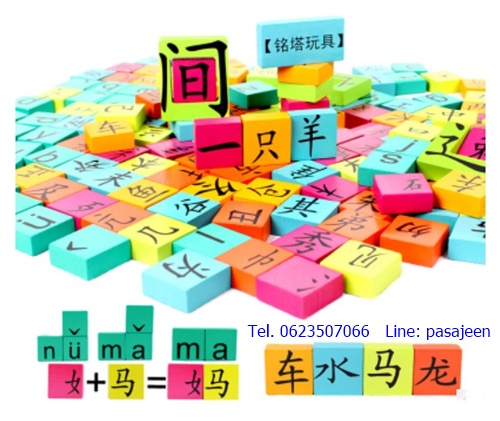 โดมิโนผสมคำจีน บล็อกไม้ภาษาจีน
