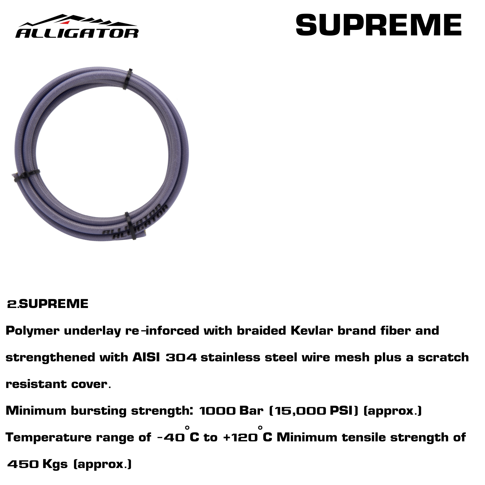เฉพาะสายดิสเบรคน้ำมันจักรยาน ALLIGATOR หน้า 1m/หลัง 2m