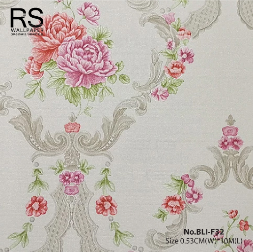 วอลเปเปอร์ ลายดอกไม้วินเทจ No.BLI-F32