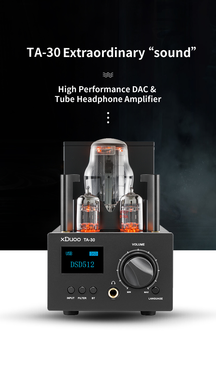 XDUOO TA-30 DAC/AMP หลอดแก้ว กำลังขับสูงสำหรับหูฟัง รองรับ Bluetooth 5.0 , PCM 32bit/768kHz
