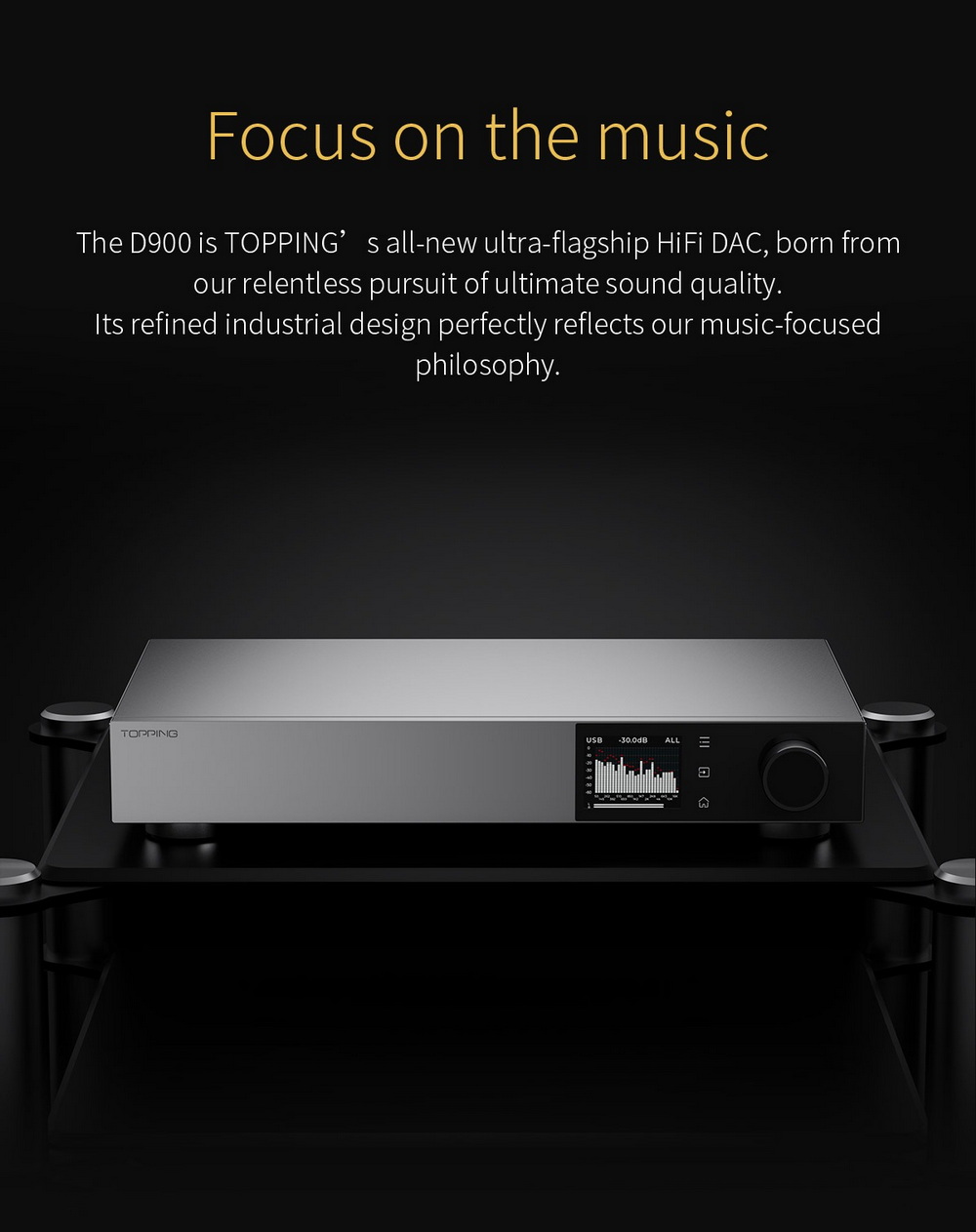 Topping D900 DAC ตั้งโต๊ะระดับเรือธงพิเศษ สุดยอดเทคโนโลยี 1-bit PSRM เสียงที่ใสสะอาด สมจริง ประกันศูนย์ไทย