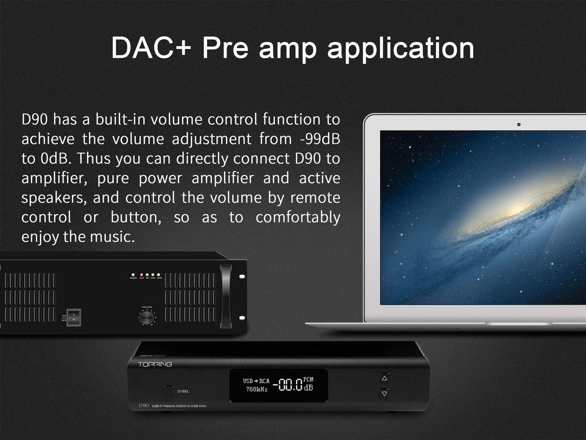 ขาย TOPPING D90 Full Balanced DAC ชิป AK4499 XU208 รองรับ PCM 32bit/768k DSD512