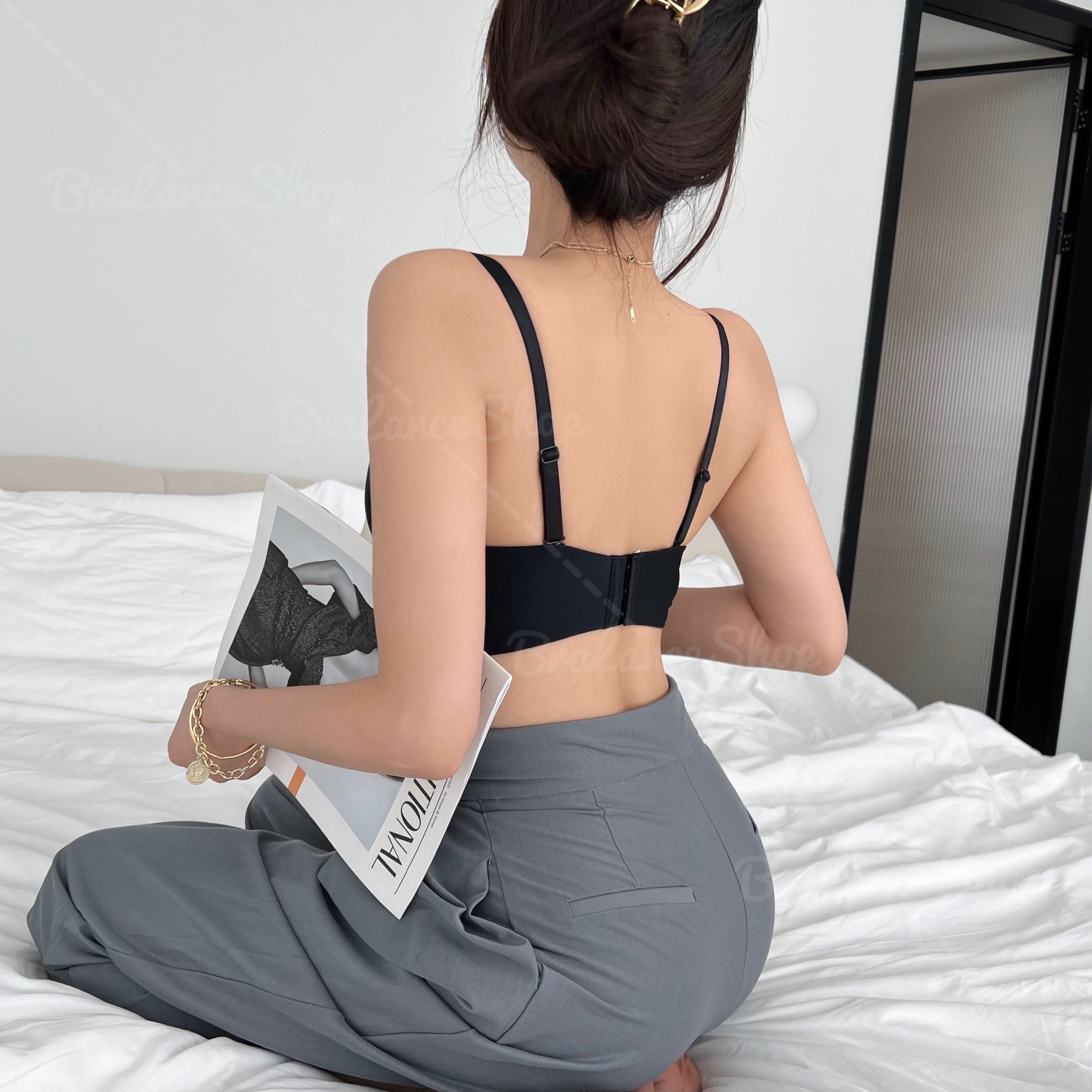 BLS✿0316 ยกทรงเกาะอกล๊อคกิ้งบรา สไตล์ครอปบรา