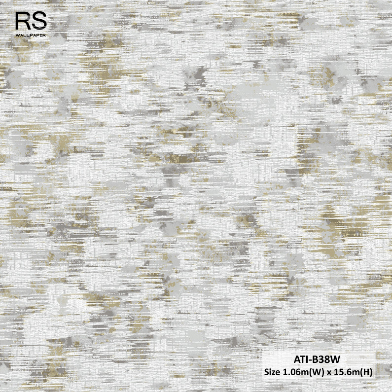 วอลเปเปอร์สไตล์ Abstract สีเทาทอง ATI-B38W