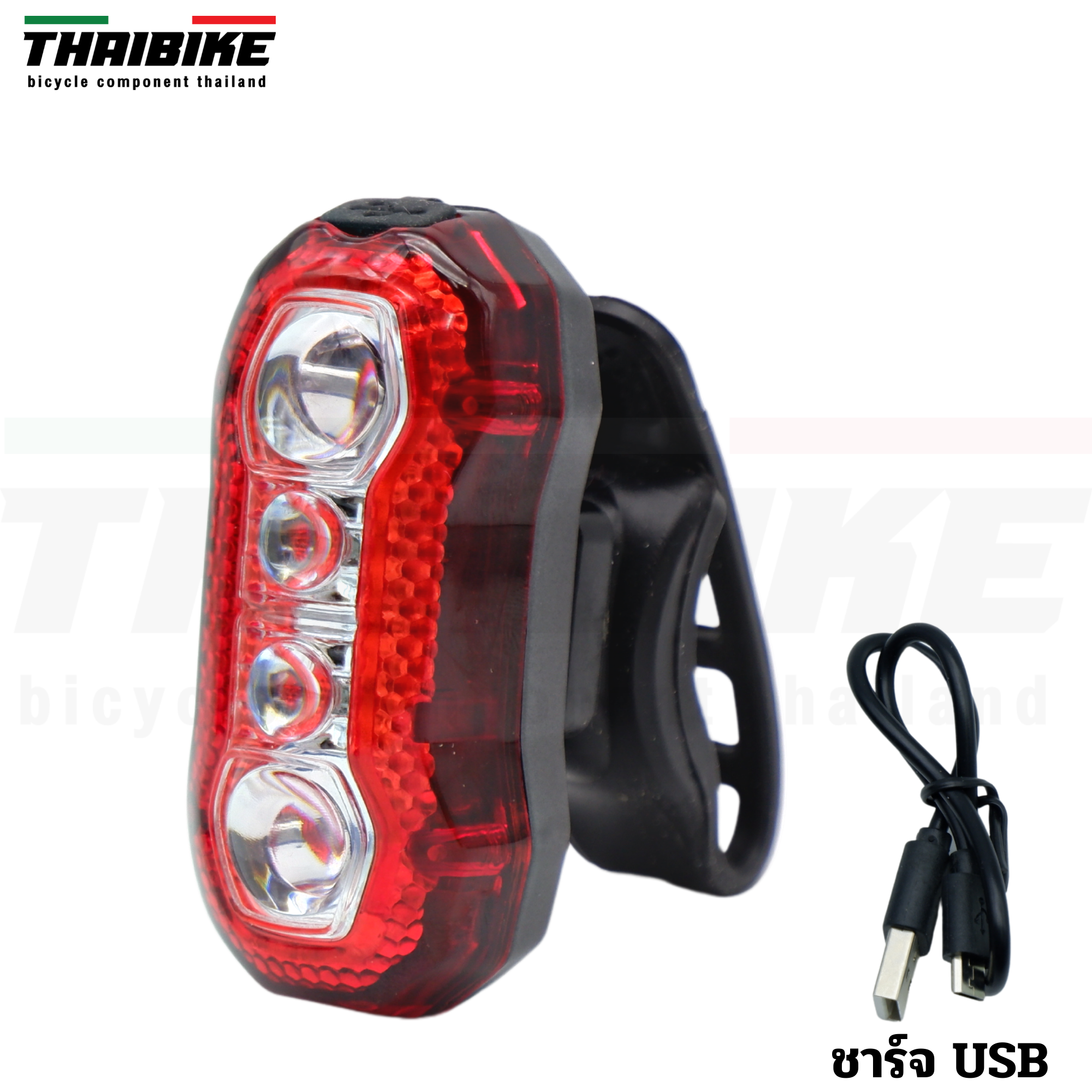 ไฟท้ายจักรยานแบบชาร์จ USB ยี่ห้อ HJ-037
