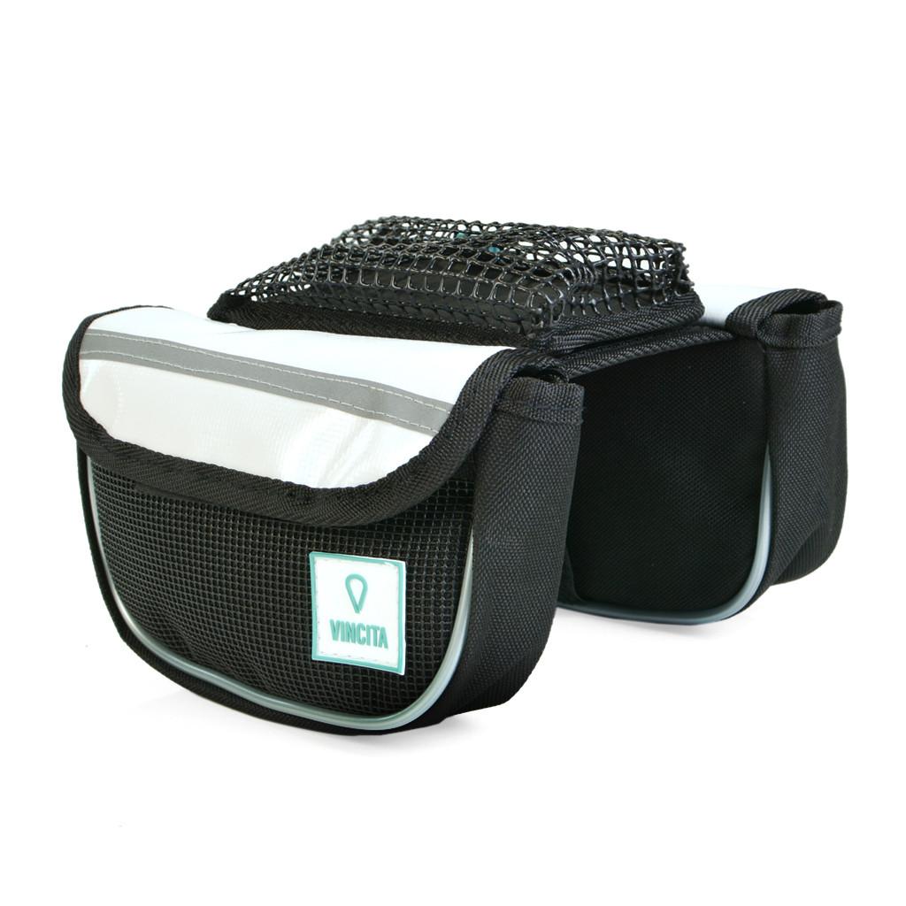 VINCITA B029T กระเป๋าเบนโตะคู่เหลี่ยมมีซองใส่มือถือคาดเฟรมและสเต็ม(ผ้าทาโปลีน)