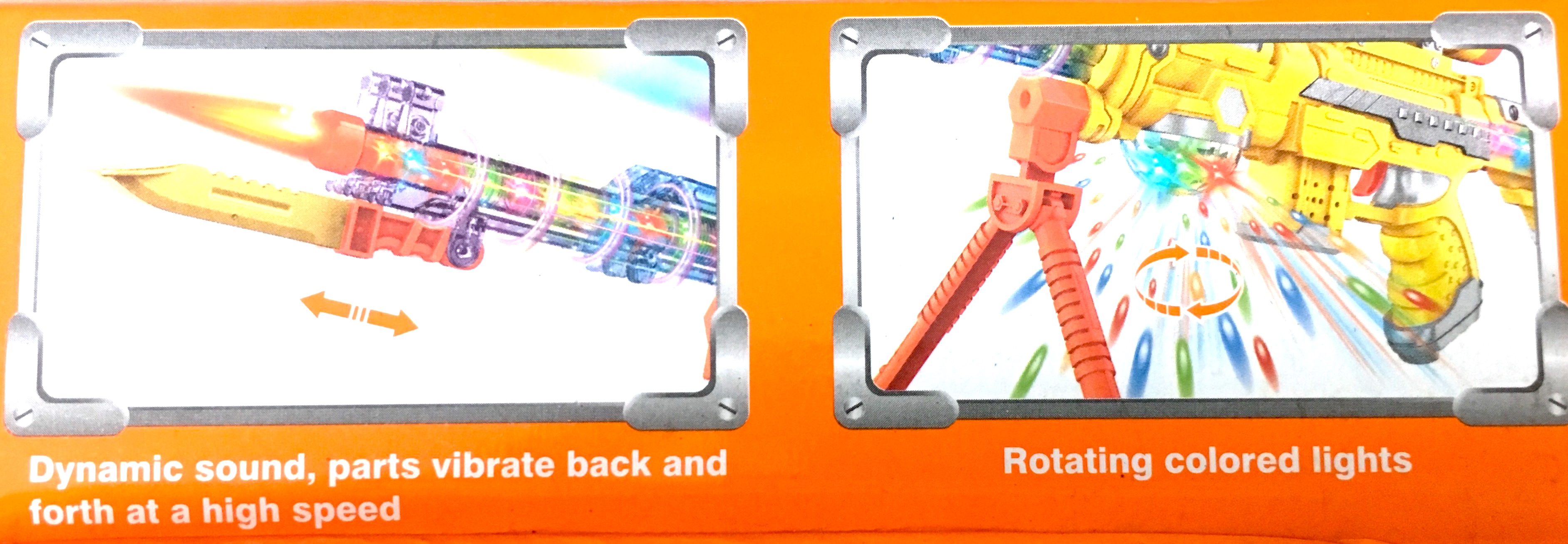 ปืนกลสีสด+ขาตั้ง มีเสียง มีไฟ(ใส่ถ่าน) 54 ซม.(1x3)