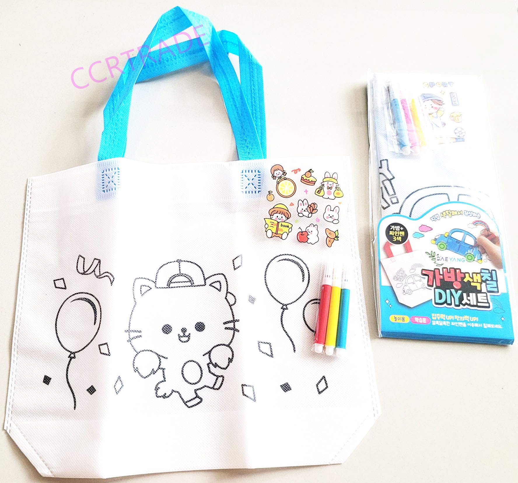 กระเป๋าระบายสี+เมจิกล่องเกาหลี 31 ซม.(1x16)