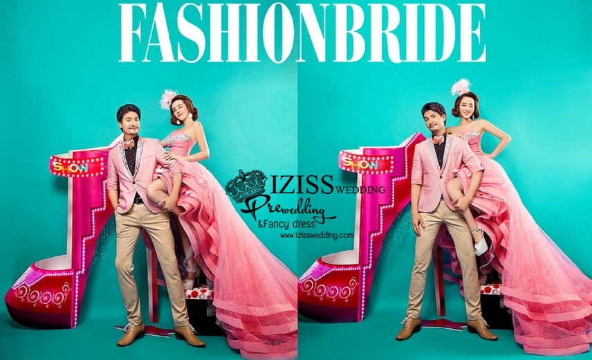 PW261- พรีออเดอร์ ชุดคู่ถ่ายพรีเวดดิ้ง (prewedding dress) & ชุดแต่งงานแฟนซี (Fancy wedding dress)ชายหญิง "ธีมสีชมพูเทา"