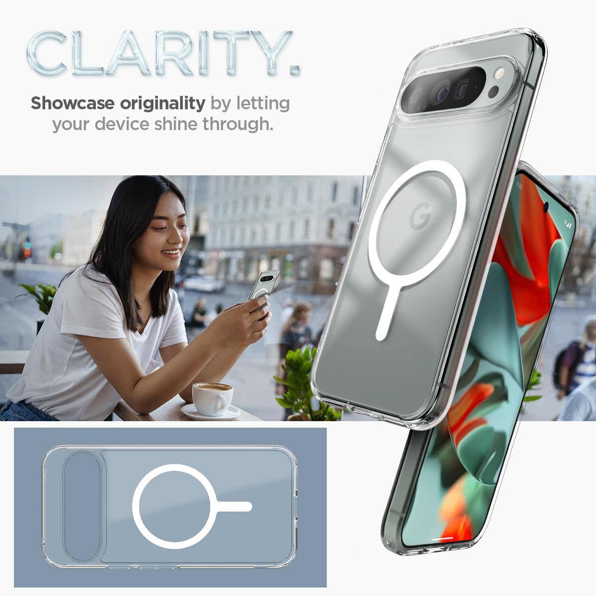 Spigen Ultra Hybrid Metal Ring MagFit Designed for Pixel 9 Pro XL Case