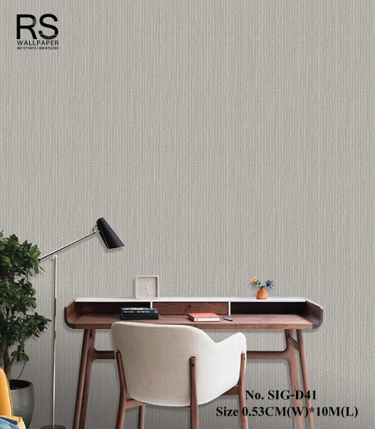 วอลเปเปอร์ สีน้ำตาลอ่อนปนขาว เทกเจอร์ลายเส้น No.SIG-D41
