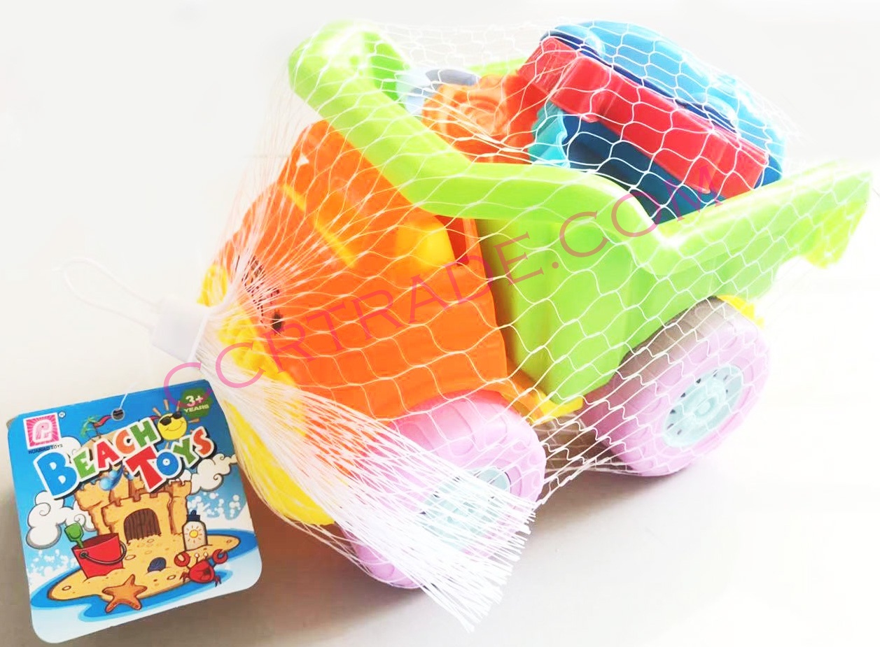 รถบรรทุกเล่นทรายจัมโบ้ 7 ชิ้นถุงตาข่าย 25 ซม.(1x3)