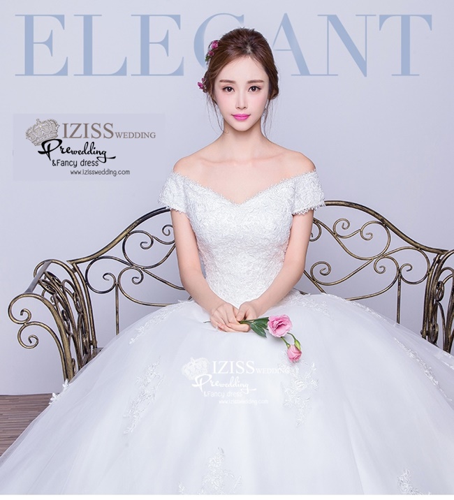 BR224 **พรีออเดอร์**ชุดแต่งงาน&ชุดเจ้าสาวแบบยาวสีขาวเกรดพรีเมี่ยม หรูหราน่ารัก สวยโดดเด่นไม่ซ้ำใคร สวยงามดุจเจ้าหญิง