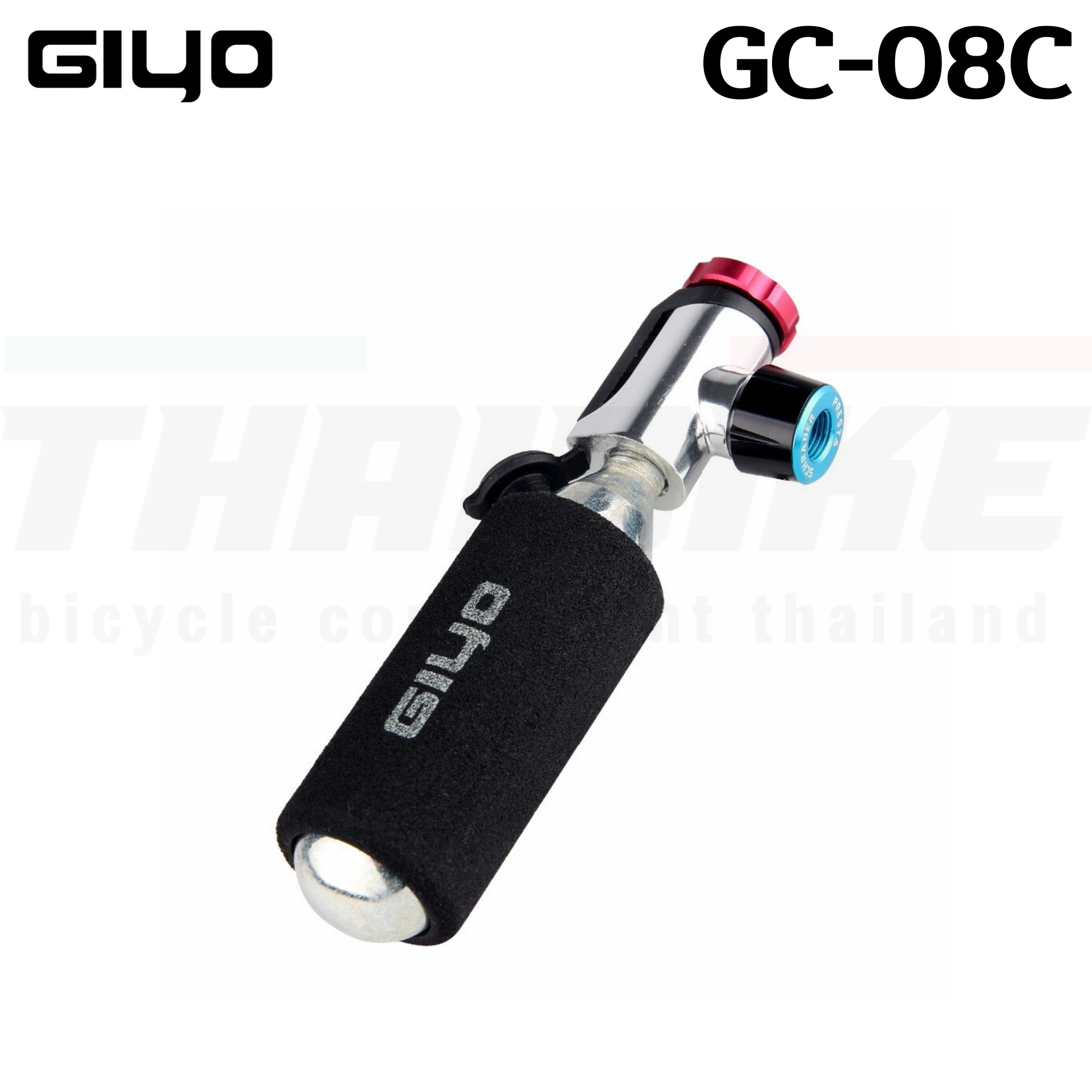 สูบลมจักรยาน CO2 GIYO GC-08C พร้อมหลอด CO2 16G รองรับ Schrader Presta