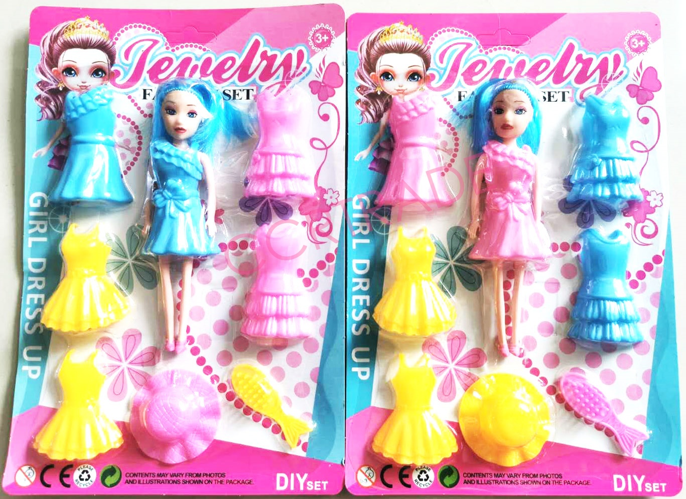 บาร์บี้แต่งตัว+กระโปรง 5 ชุดแผง 27.5 ซม.