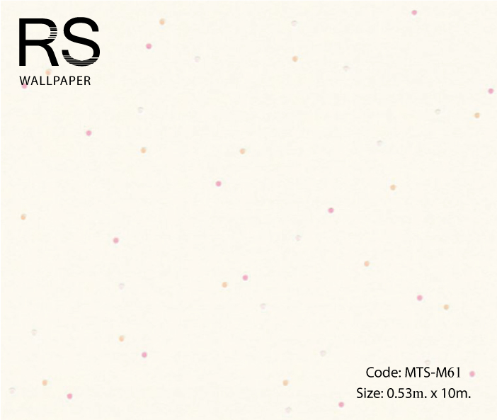 วอลเปเปอร์ลายจุดหลากสีพื้นสีขาว MTS-M61