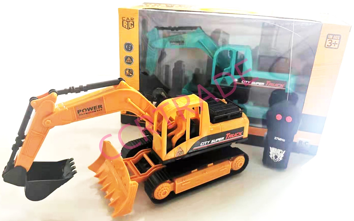 รถแม็คโครบังคับไร้สาย+รีโมทกล่องหิ้ว 22x36 ซม.(1x3)