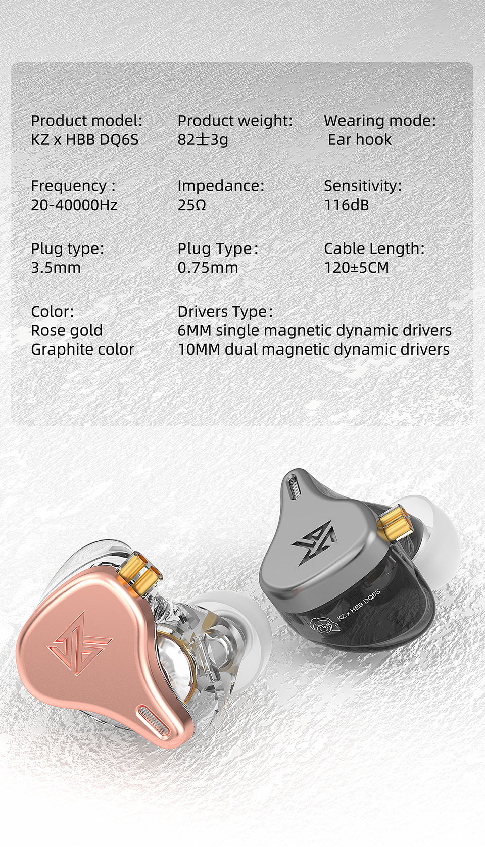 KZ DQ6S หูฟัง 3 ไดรเวอร์ 3DD แบบ Array คุณภาพเสียงที่เหนือกว่าเดิม