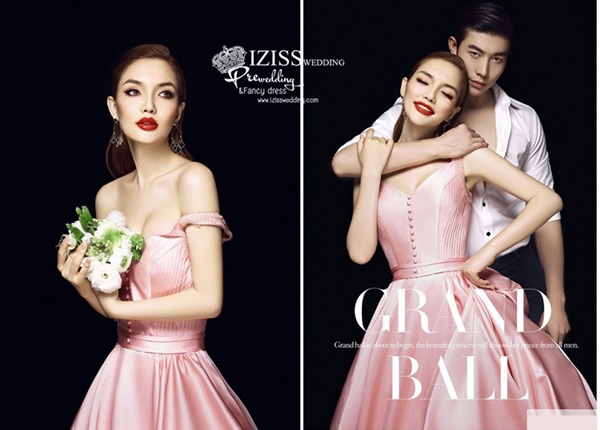 PW406- **พรีออเดอร์**ชุดคู่ถ่ายพรีเวดดิ้ง (prewedding dress) & ชุดแต่งงานแฟนซี (Fancy wedding dress)ชายหญิงสไตล์เจ้าชายเจ้าหญิง "ธีมสีชมพู"