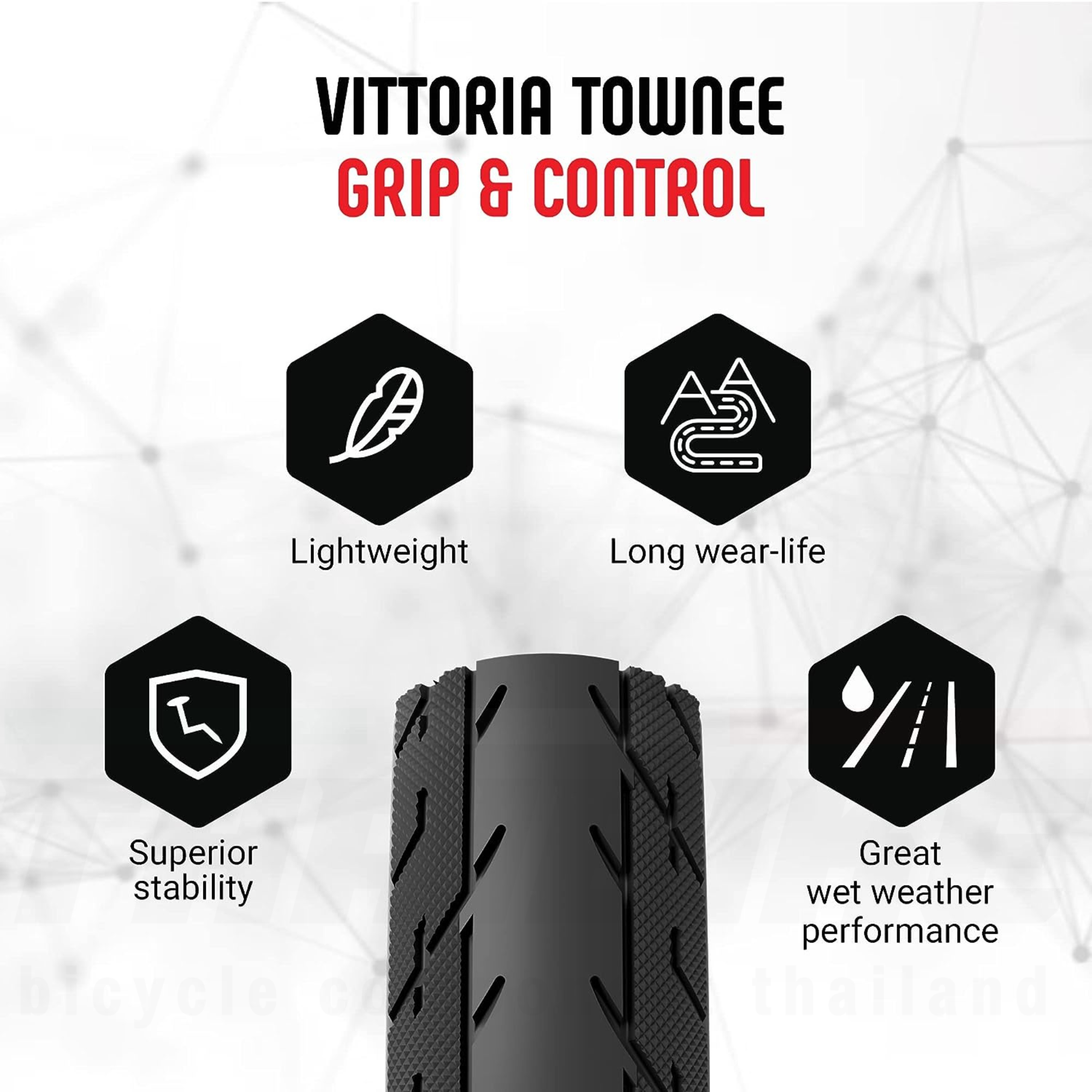 ยางนอกจักรยานทางเรียบ Vittoria Townee ขอบพับขนาด 16/20/26/27.5 นิ้ว 16X1.35 20X1.35 20xx1.5 26x1.5 26x1.75 27.5x1.75