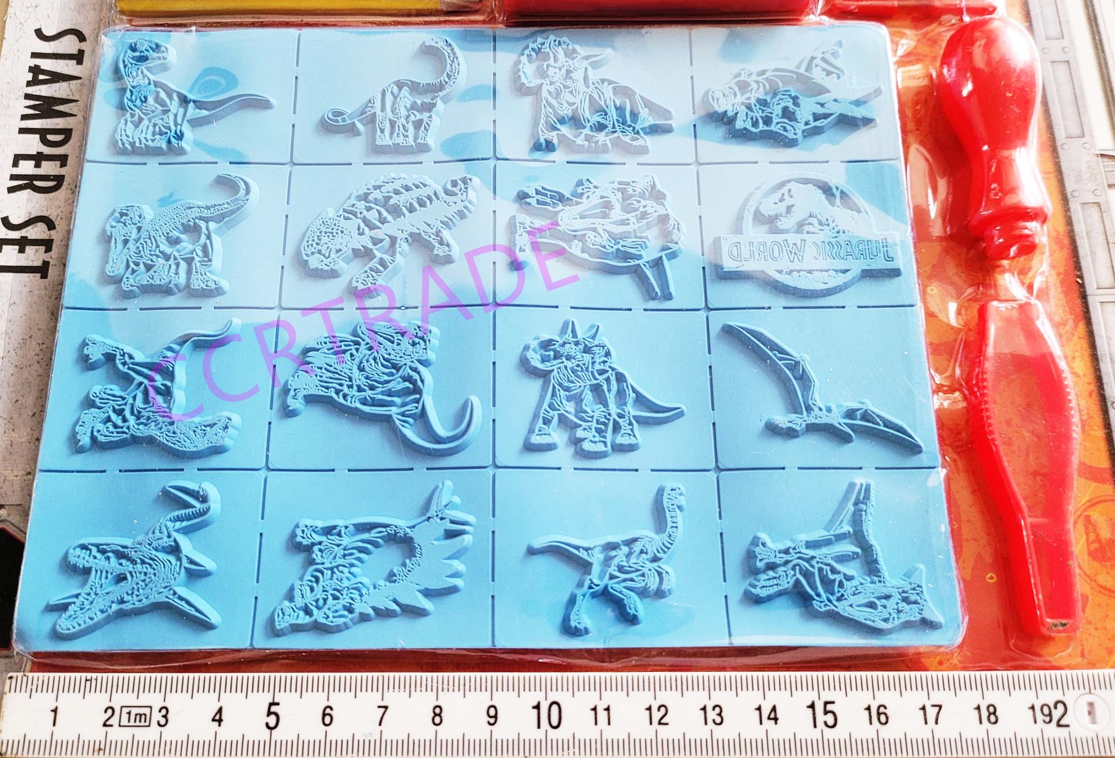 เซ็ตตัวปั้มไดโนเสาร์จูราสิคแผง 27.5 ซม.(ลิขสิทธิ์แท้)