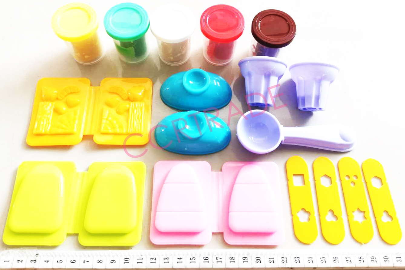 ชุดแป้งโดไอศครีม+แป้งโด 5 สีกล่องจัมโบ้ 18x24 ซม.(1x6)