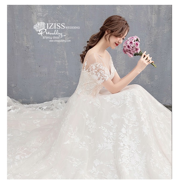 BR366 **พรีออเดอร์**ชุดแต่งงาน&ชุดเจ้าสาวแนวเรียบหรู สีขาวเกรดพรีเมี่ยม น่ารัก สวยโดดเด่นไม่ซ้ำใคร